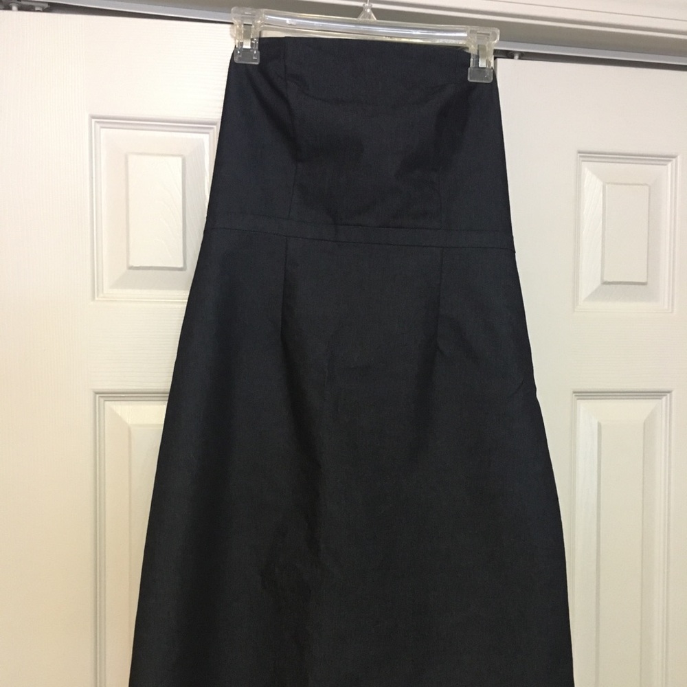 Strapless denim fit and flare dress